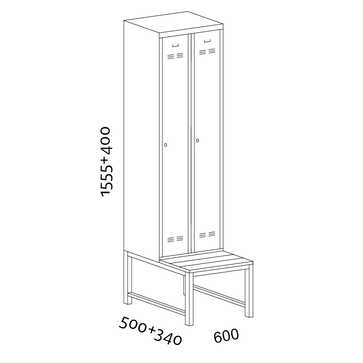 KOROS SZTAR 2 sport oltozoszekreny vonalrajz 600