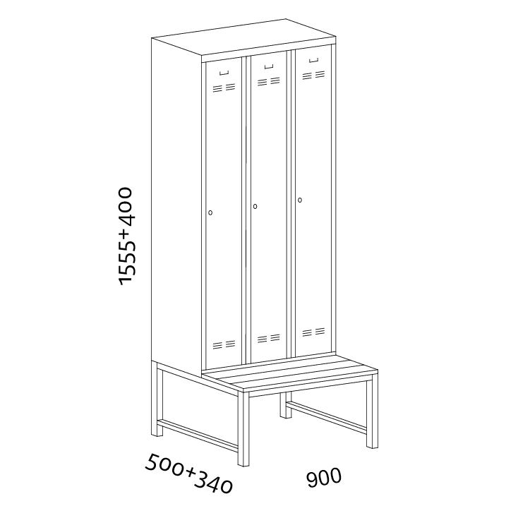 KOROS SZTAR 3 sport oltozoszekreny vonalrajz 900